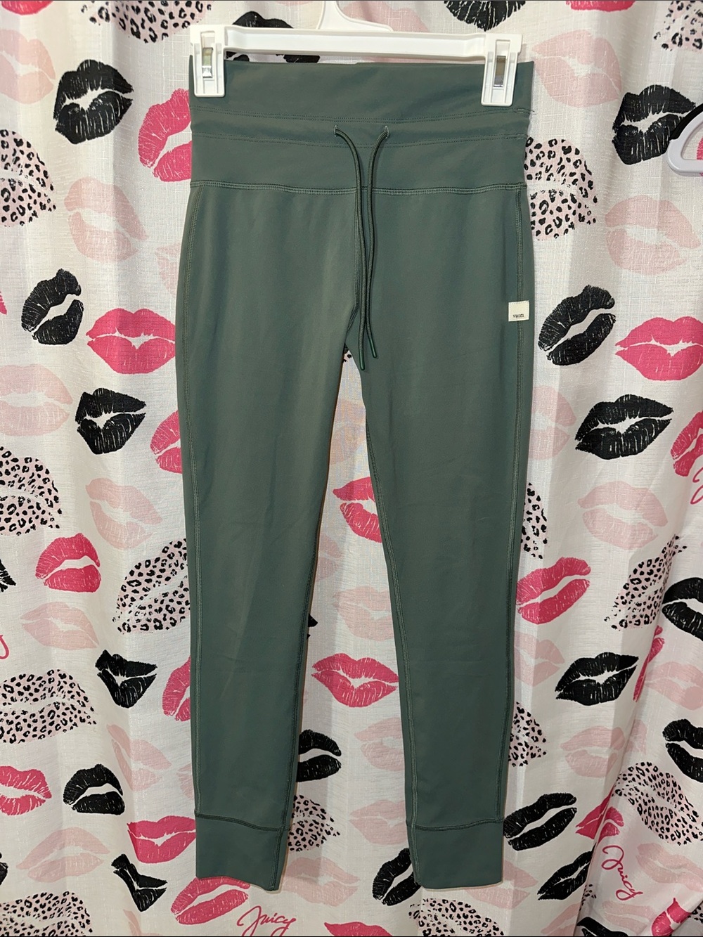 Women’s High-Waist Drawstring Leggings - Olive Green